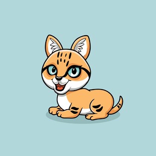 可爱小豹猫卡通形象