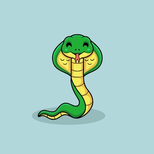 可爱卡通眼镜蛇形象