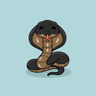 可爱眼镜蛇卡通形象