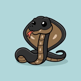可爱卡通眼镜蛇形象