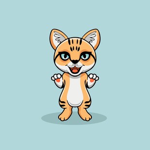 可爱猫咪张开双手