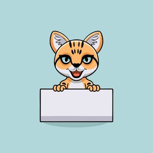 可爱小猫举牌