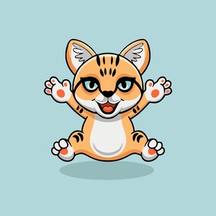 可爱小猫咪开心坐立