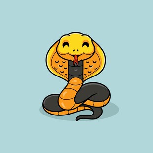 可爱卡通眼镜蛇形象