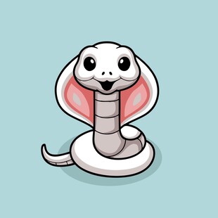 可爱卡通眼镜蛇形象