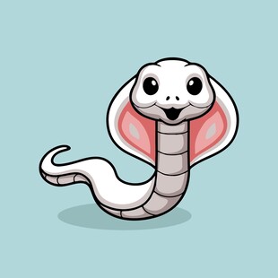 可爱卡通眼镜蛇形象