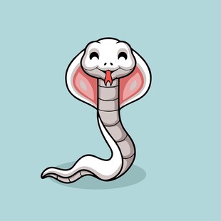 可爱卡通眼镜蛇形象