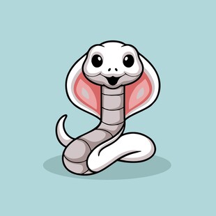 可爱卡通眼镜蛇形象