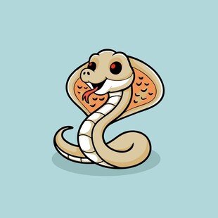 可爱卡通眼镜蛇形象
