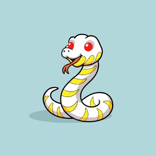 卡通眼镜蛇形象插画