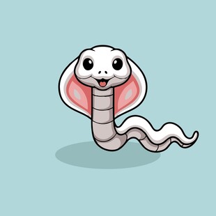 可爱卡通眼镜蛇形象