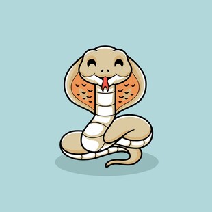 可爱卡通眼镜蛇形象