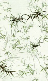 清新水墨风竹叶图案