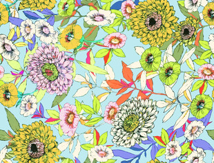 清新多彩花卉图案背景