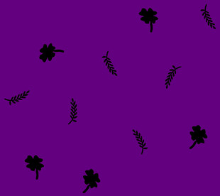 紫色背景上的黑色植物图案