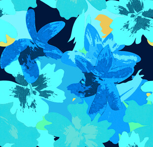 蓝色花卉抽象图案背景