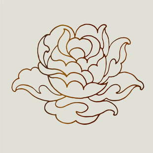 线条装饰花纹传统纹样金色线条勾