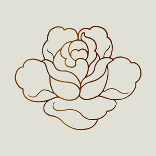简约线条玫瑰花图案