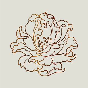 简约线条优雅装饰花纹传统纹样花