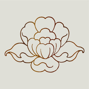 简约线条优雅装饰莲花花纹
