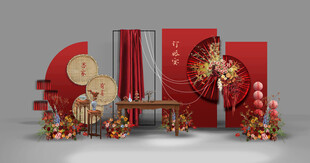 中式红色节庆场景布置