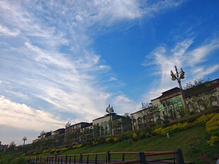 城市风光中的美丽建筑与天空