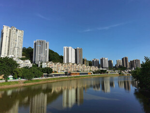河畔城市风光