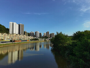 河畔城市风光