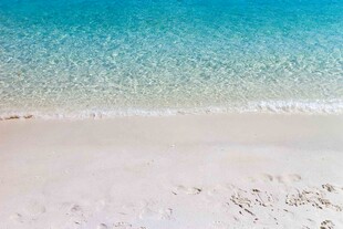 纯净海滩的清澈蓝色海水