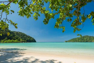 美丽海岛沙滩海景风光