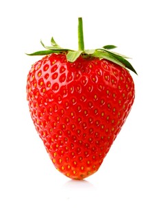 鲜红饱满的单颗草莓