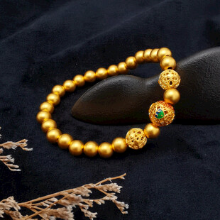 金珠镶嵌绿宝石精美手链