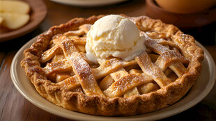 苹果派配香草冰淇淋