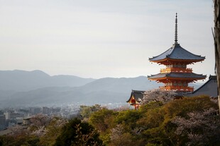 山间古寺宝塔风景