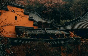 秋日古村落景致