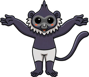 可爱紫毛猴子张开双臂