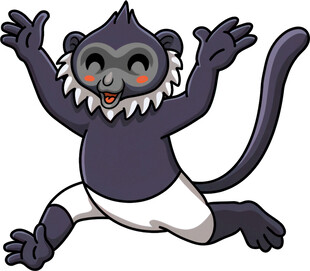 跳跃的卡通小猴