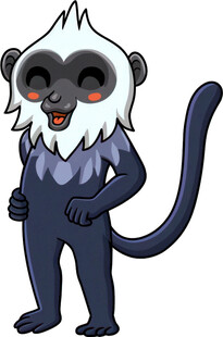 可爱卡通白脸猴子形象