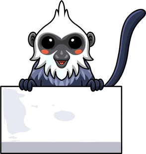 可爱小猴持空白标牌