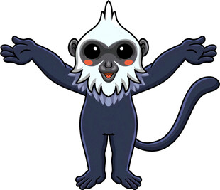 可爱卡通猴子张开双臂