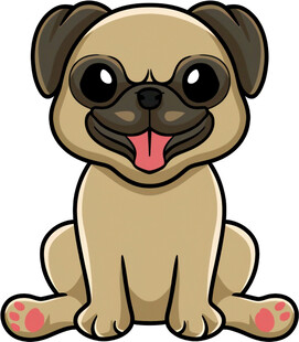 可爱哈巴狗卡通形象