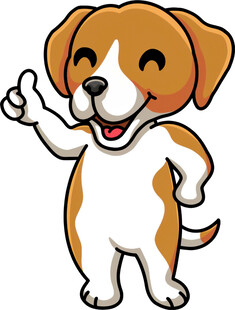 可爱小狗比耶卡通形象