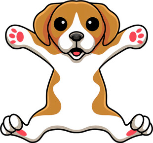 可爱小狗开心坐立