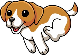 欢快奔跑的小猎犬