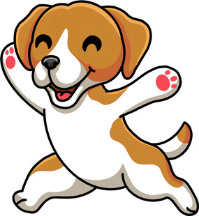 欢快跳跃的小狗