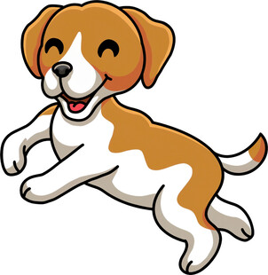 跳跃的可爱小狗