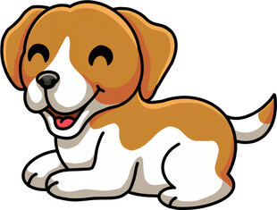 可爱趴着的卡通小狗