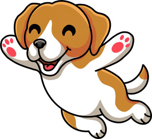 跳跃的可爱小狗