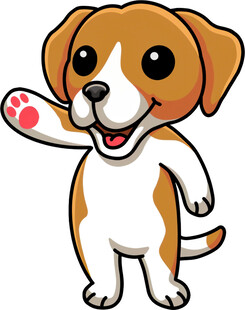 可爱小狗挥手示意