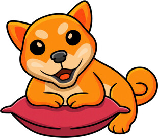 趴着的可爱柴犬